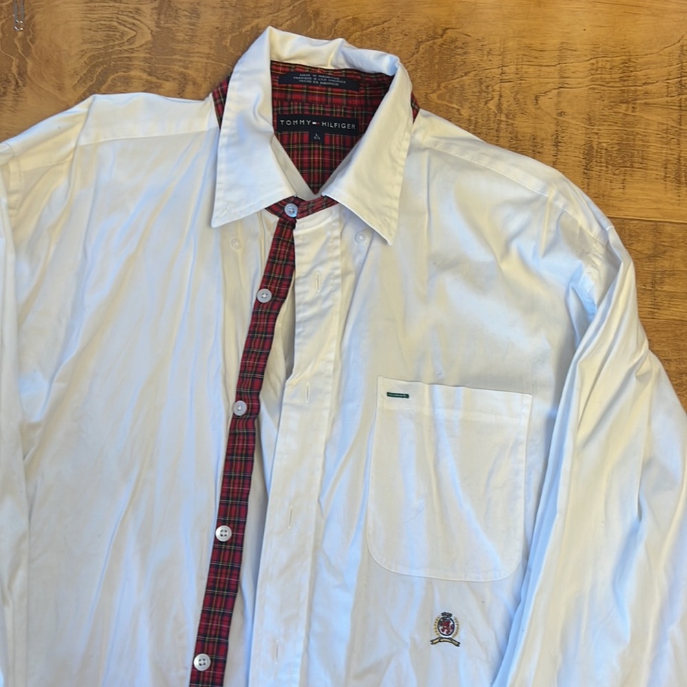 Men’s long sleeve white button down, - Picture 2 of 2